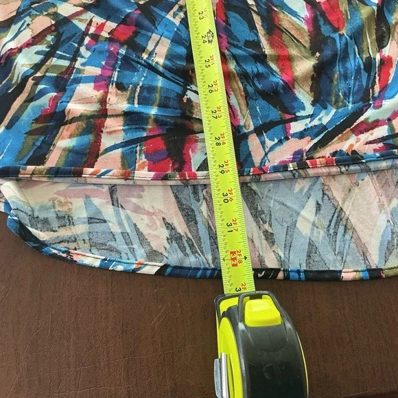 Women's 3/4 Sleeve Colorful Dress Zipper Front Open Flared Sleeves Artsy 22/24 - Picture 7 of 10